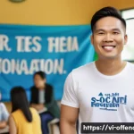 Home 21 출소 후 범죄자의 사회 적응 문제 - A hopeful Vietnamese man in his 30s wearing casual business attire and a clean undershirt, standing ...